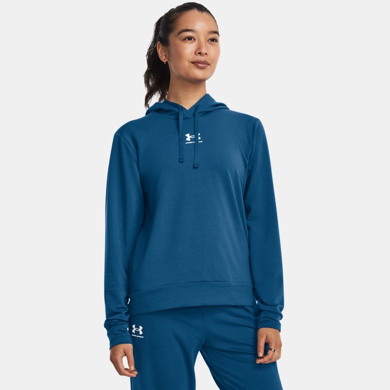 Dameshoodie Under Armour Rival Terry Varsity Blauw / Wit S